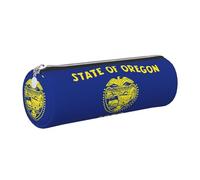 kurue Oregon State Flag - Estuche de piel para bolígrafos, estuche delgado para lápices, bolsa de papelería, bolsa de cosméticos portátil con cremallera