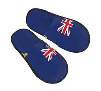 kurue Pantuflas de felpa de felpa de la bandera de las Islas Turcas y Caicos para interiores, cálidas, pantuflas de casa para invitados, uso cómodo de invierno