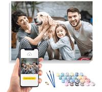 KURUMi 24/36/48 Colores - Pintar por Numeros Personalizado para Adultos, Set de Cuadros para Pintar por Números para Principiantes, Crea un Arte Único con Tu Foto: Familia, Mascota o Sers Querido