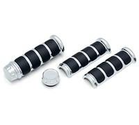 Kuryakyn 6780 Accesorio para Manillar de Motocicleta: empuñaduras ISO para Motocicletas Harley-Davison con empuñaduras térmicas, Cromado, 1 par