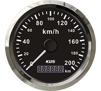KUS Impermeable GPS Velocímetro Odómetro Indicador 0-200KM/H Para Coche Motocicleta Camiones 85mm (Negro)