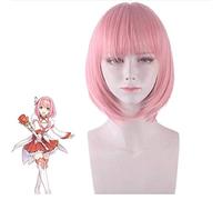 ¡Kusano Yui Cosplay Peluca Anime Princess Connect! Re: Dive Cosplay Pink Short Bob Pelucas De Fiesta De Halloween De Pelo Sintético + Gorro De Peluca Re Dive Wig 144