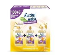 Kuschelweich Detergente de color Momento de la suerte (XXL: 105 WL) - Detergente líquido para 100 + 5 lavados - Detergente líquido grande (3 botellas) con protección de color para ropa de colores