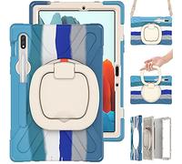 KUSEZJK Funda para Samsung Galaxy Tab S7 11 T870 T875, Carcasa Samsung Galaxy Tab S7 11 T870 T875, Funda Protectora Resistente para Niños con Soporte Giratorio & Correa de Hombro (Colorido Azul)