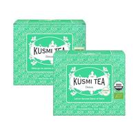 Kusmi Tea - Detox - 100% Orgánico - Mezcla de Té Verde, Mate y Limón - Disfrutar Caliente o con Hielo - Juego de 2 Cajas de Té - 2x20 Bolsitas