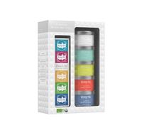 Kusmi Tea - Surtido de Té para Regalo Alain Ducasse y Colador Té - Juego de Cesta de Té 100% Orgánico - Pack de Regalo para Mujer u Hombre - Hojas Sueltas De Té - 5 Variedades en Latas de 25 g