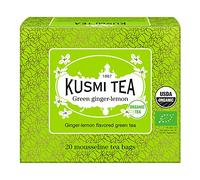 Kusmi Tea - Té verde orgánico con sabor a jengibre-limón - Caja de 20 bolsitas