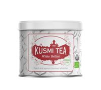 Kusmi Tea - White Bellini - Té Blanco Orgánico con sabor a Melocotón y Albaricoque - Disfrutar Caliente o con Hielo - Lata de Té de 90g - Cantidad para aprox. 50 tazas