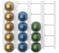 KUSOVILI Soporte para cápsulas de café Nespresso VertuoLine, soporte de pared o armario con fuertes tiras adhesivas 3M, capacidad para 20 cápsulas, montaje vertical u horizontal (blanco)
