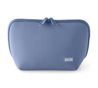 KUSSHI Bolsa de maquillaje de neopreno, lavable, para viajes sin estrés (azul perla/rosa arena), Azul perla/rosa arena