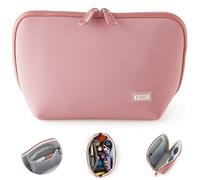 KUSSHI Bolsas de maquillaje de neopreno, Malva/piedra, Bolsa de maquillaje lavable