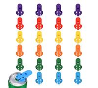 Kustimantu Abrelatas Manual - 24 Arandelas para botellas de soda,Accesorios de cocina coloridos para bebidas - Ideal para personas mayores de viaje, camping, pícnic playa, casa y fiestas de