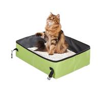 Kustimantu Arenero plegable para gatos, transportador de arena portátil para gatos, compacto para viajes, coche, camping, estancia en hotel, gatito, viaje por carretera