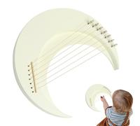 Kustimantu Arpa Lira lunar, instrumento musical arpa lire,Arpa lira de madera luna, piano Lyra de 7 cuerdas | Instrumento musical en forma de media luna, arpa portátil con llave de ajuste para