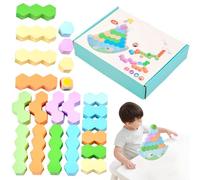 Kustimantu Bloques de Apilamiento Equilibrio - Juego de Apilamiento de Madera | Bloques de Construcción Educativos | para 2-5 Años Habilidades Motrices Finas Desarrollo Sensorial Aprendizaje Temprano