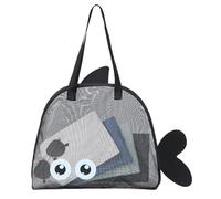 Kustimantu - Bolsa de playa para mujer, diseño de tote, ligero, para vacaciones, escuela, viajes, verano, picnic, etc, Negro , Se référer au descriptif