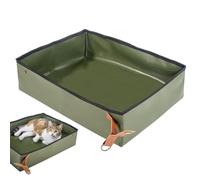 Kustimantu Caja De Bandera Sanitaria Plegable para Gatos - Bandeja De Portátil para Viajes - Suministro de Transporte Mascotas Espacio Compacto para Hogar Viajes Coche Camping Interior Exterior