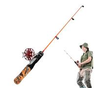 Kustimantu -Carrete de pesca, caña de pescar de invierno,Combinación plegable de caña portátil y carrete para pesca - Equipo de pesca de invierno con mango antideslizante EVA para lucioperca perca