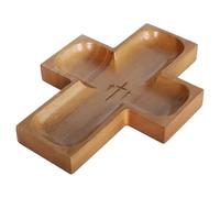Kustimantu Cuenco De Madera Para Amasar | Religioso De Madera Rústica De Gran Capacidad | Centro De Mesa Con Cruz,Para Alimentos Frutas Desayuno Buffet Ensalada Presentación De Pasteles Celebraciones