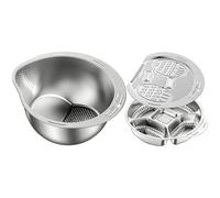 Kustimantu Cuenco para Lavar Arroz,Set de Colador con Fondo Inclinado | con Escurridor Lateral y Rallador de Acero Inoxidable - para Cocina Restaurante Verduras Frutas Jengibre Cebolleta