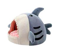 Kustimantu Cueva para Gatos - de tiburón Lavable a Prueba de Deslizamiento - para Gatos de Dibujos Animados - Cama pequeña para Perro - para Dormir calmante Interior Dormitorio salón balcón