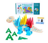Kustimantu de Animales para Les, Bloques de matemáticas de Dinosaurios | Juguete de Creativo Educativo,Juegos de Aprendizaje, Juguete Preescolar matemático para Niñas y Niños