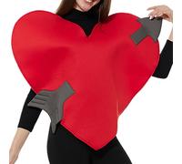 Kustimantu Disfraz de San Valentín | Traje rojo y enamorado, disfraz en forma de corazón para mujeres, para adultos, adolescentes, hombres, niñas, niños, cosplay, reunión y bar