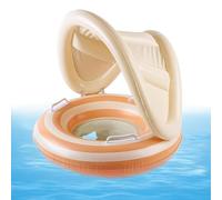 Kustimantu Flotadores hinchables de Piscina para niños, Flotante de Piscina con Sombrilla, Flotador de PVC Infantil con Asas, para niños y niñas Verano Playa Parque acuático Exterior jardín