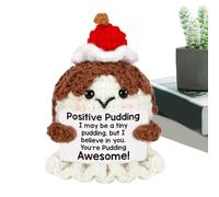 Kustimantu Gancho Apoyo Afectivo,Pudín Gancho Compañeros de Apoyo | Peluche Suave con Mensajes Motivadores para Cumpleaños Enfermeras Maestros Amigos y Graduados