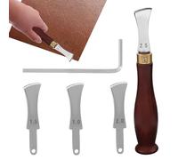 Kustimantu Herramienta de plegado de borde de cuero, prensa de borde de acero inoxidable, accesorios de cuero con mango de madera para principiantes carteras, bolsos, zapatos, cinturón