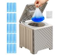 Kustimantu Inodoro de camping | Silla de inodoro para adultos - Asiento plegable y antideslizante con asiento de PVC para personas mayores, hospital, exterior, camping, viajes