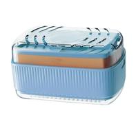 Kustimantu Jabón, Jabonera de Viaje Escurridor - Dispensador de Espumoso Portátil con Escurridor y Cepillo para Viaje Camping Cocina Baño