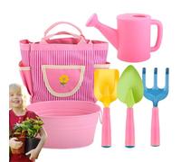 Kustimantu Juego de herramientas de jardín de infantes, herramientas de jardín para niños, juego de 6 piezas de pensamiento creativo, juego de jardín para exteriores, patio trasero, granja, tumbas