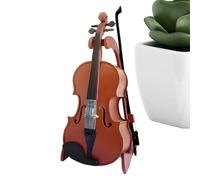 Kustimantu Juguetes de violín en miniatura - Instrumentos musicales decorativos Juegos de manualidades - Decoración de casa de muñecas, pequeños juguetes musicales para niños, adolescentes y adultos