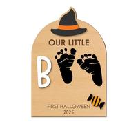 Kustimantu - Kit de huellas para manos y pies de bebé, recuerdo de primer día de Halloween de bebé, para padres o habitación, regalo de nacimiento, Navidad, Halloween, decoración
