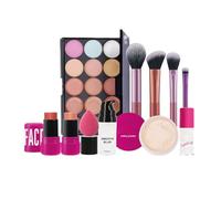 Kustimantu Kit de maquillaje para mujeres, principiantes, kit de maquillaje, imprimación profesional, paleta de sombras de ojos, juego de maquillaje, juego de colorete, kit completo cosmético duradero