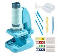 Kustimantu Kit de microscopio para,Microscopio Pedagógico Aumento 60x-180x | Juguete científico educativo para niños niñas a partir de 2 años