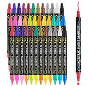 Kustimantu Lápices de pintura acrílica, paleta de 36 colores - treinta y seis piezas material de dibujo para caligrafía piedra vidrio madera papel lienzo