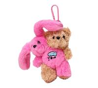 Kustimantu Lindo Conejito Llavero | Suave Doble Animal Colgante con Bolsa - Pequeños Animales de Peluche para Viajar Cumpleaños Infantiles Oficina Diario Adultos Hogar Familias