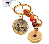 Kustimantu Lucky Coin para, Chino | Chino Emperadores de la Esquina,Latón Key Ring Luck Charm, El éxito de la Riqueza, la longevidad, El Colgante de la Moneda