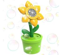 Kustimantu Máquina de Burbujas, Fabricante de Burbujas - Flower Pot Bubbles Maker con música y Luces - Juguete de soplador portátil Que Funciona con baterías para niños de más de 3 años, Incluye 2
