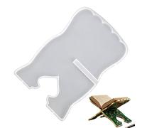 Kustimantu Molde de silicona para sujetalibros, resina epoxi, soporte para libros, molde de silicona, para arte y manualidades para días festivos para el hogar, decoración de escritorio para