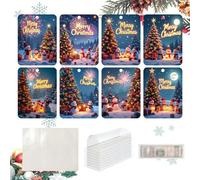 Kustimantu Monedero de Navidad para Efectivo,Monedero de Navidad para Efectivo,Titulares de Dinero Muñeco de Nieve Tarjetas de Plata Dragón - Suministros de Vacaciones con Sobres, b, Se