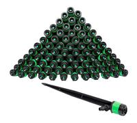 Kustimantu Piezas de riego por goteo, kit de riego por goteo - 360 grados - Spray - Gotero - Sistema de riego ajustable de conexión rápida para camas de césped y huertos