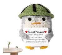 Kustimantu Pingüino Animal de Ganchillo - 10 cm Muñeca de Punto de Ánimo | Muñeca Tejida De Ánimo,para Navidad Niños Adolescentes Adultos Amantes de Manualidades Escritorio Estantería Mesilla de Noche