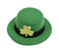Kustimantu Sombrero de copa verde,Sombrero de copa verde Adulto, de irlandés de vacaciones, Accesorio para sombrero de del día de San Patricio de irlandés del día de