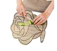 Kustimantu Tabla de cortar de cocina con diseño de flores de rosas, para carne, queso, pan,
