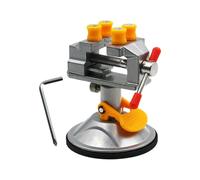 Kustimantu Tornillo de banco de trabajo, base de succión de 360 grados, abrazadera pequeña para banco de taladro, soporte de mesa giratorio 360°, aleación de aluminio, ajustable para carpintería y