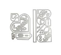 Kustimantu Trastornos del amor para la fabricación de tarjetas, recortes de metal en forma de corazón | Cerdas de metal 3D para cortar y grabar - Marco de corazones de San Valentín, plantilla de álbum