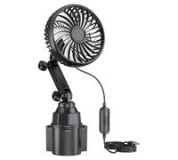 Kustimantu Ventilador para Coche - Ventilación de Coche con Soporte para Vasos de un Cabezal | Refrigeración automotriz con bajo ruido | para Acampar, Conducir, Viajes por Carretera, Camión,